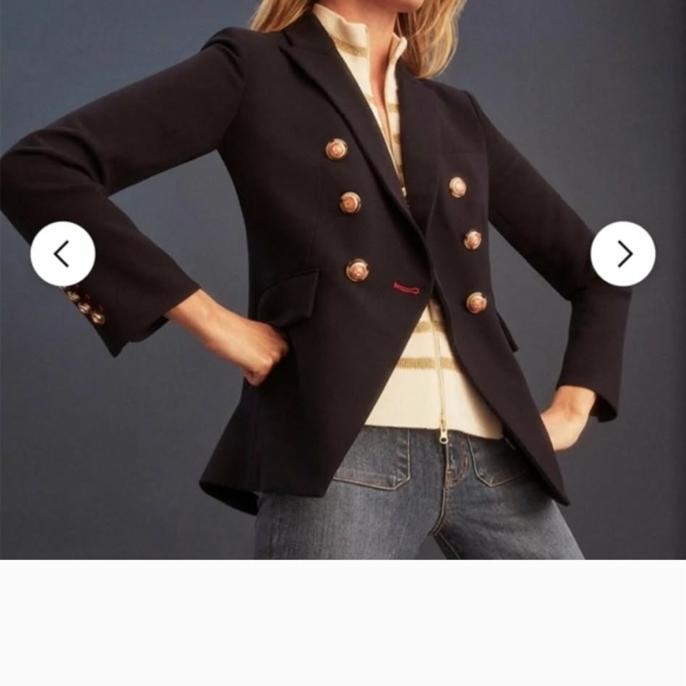 Veronica Beard Navy Double-Breasted Blazer